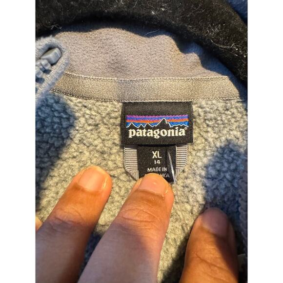 Patagonia Kids Unisex Gray Fleece Pullover SIZE XL/14 - Picture 3 of 6